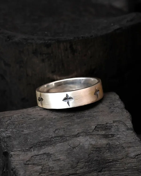 Silver_Sterling_Star_Matte_Band_Ring_For_Men