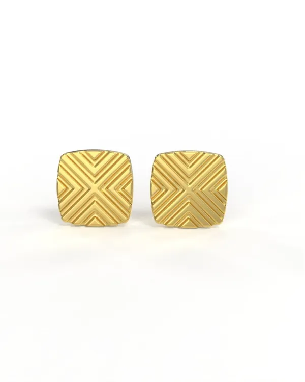 Gold_Sterling_Square_Textured_Gold_Finish_Single_Stud_For_Men