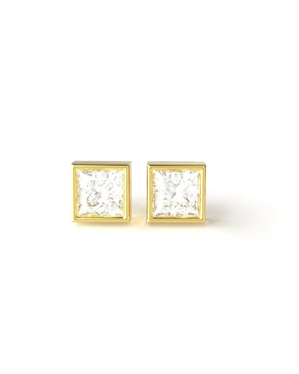 18Kt_Gold_Finish_Sterling_Square_Diamond_Stud_For_Men