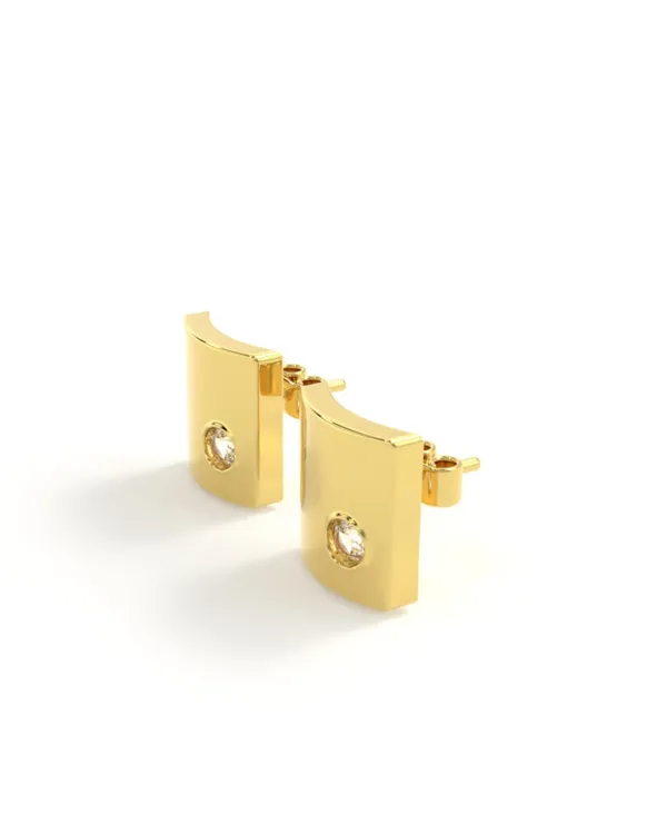 Yellow_18Kt_Gold_Finish_Curved_Diamond_Studs_For_Men