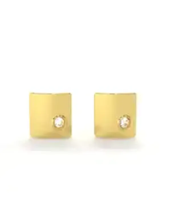 Yellow_18Kt_Gold_Finish_Curved_Diamond_Studs_For_Men