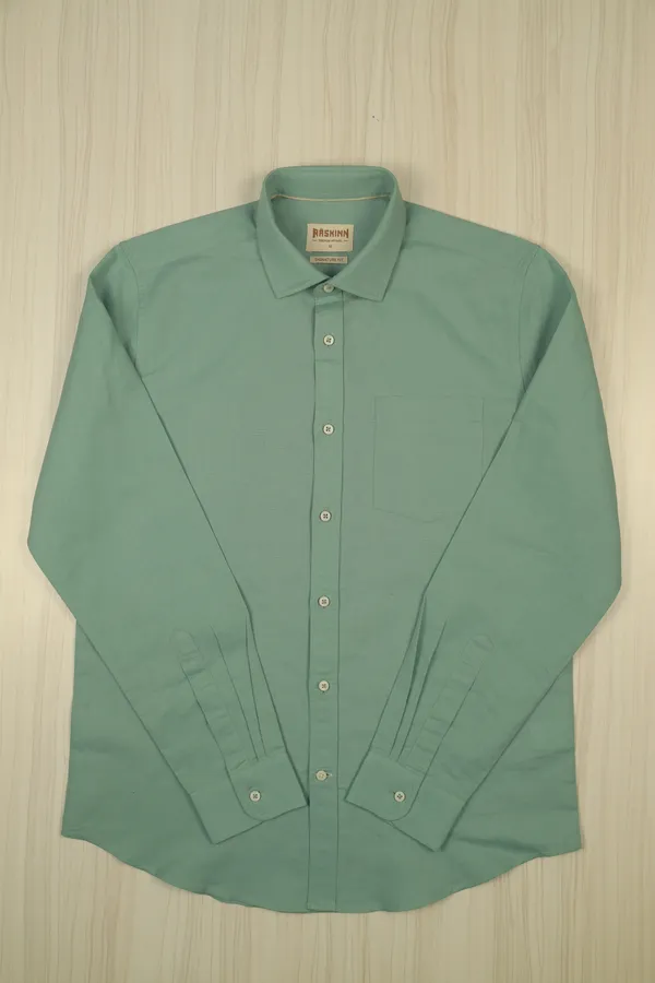 Mint_Green_Cotton_Linen_Casual_Fit_Shirt_For_Men