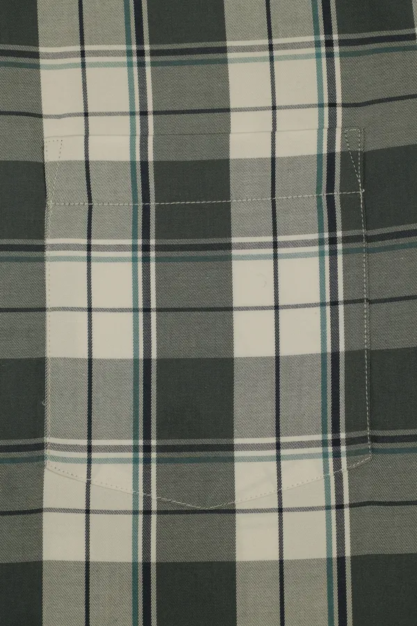 Grey_Cotton_Plaid_Short_Sleeve_Shirt_For_Men