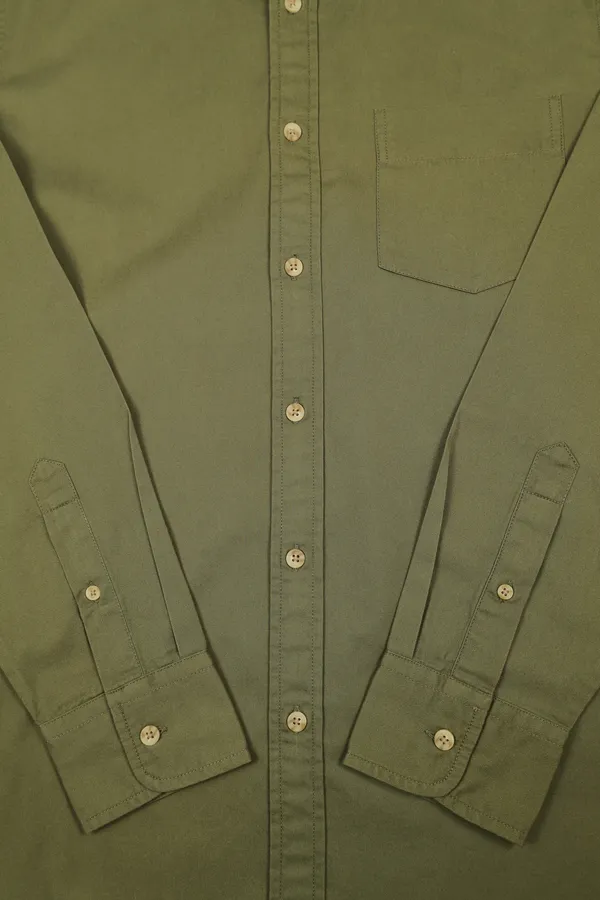 Olive_Cotton_Casual_Long_Sleeve_Shirt_For_Men