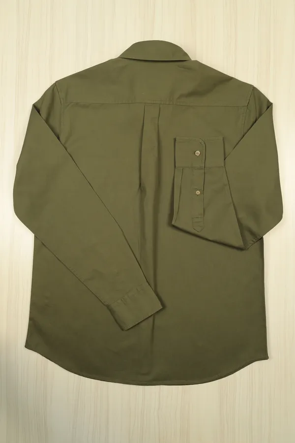 Olive_Cotton_Casual_Long_Sleeve_Shirt_For_Men