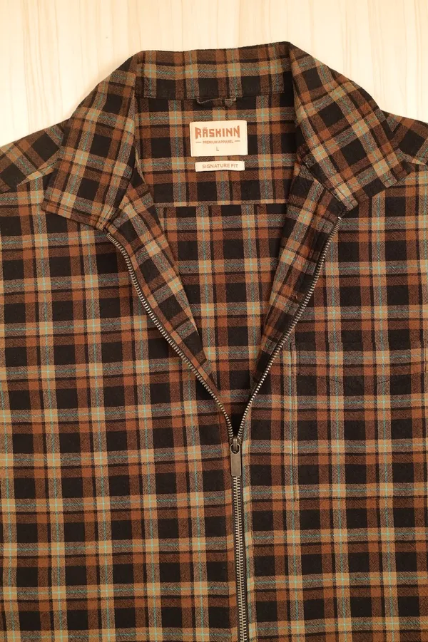 Brown_Cotton_Regular_Fit_Checked_Zip_Shacket_For_Men