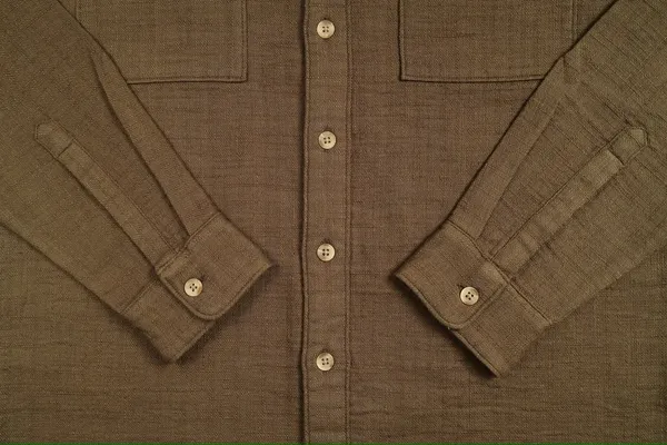 Brown_Cotton_Textured_Utility_Shacket_For_Men