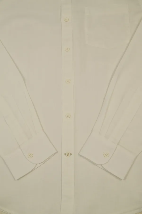 White_Cotton_Linen_Long_Sleeve_Button-Down_Shirt_For_Men