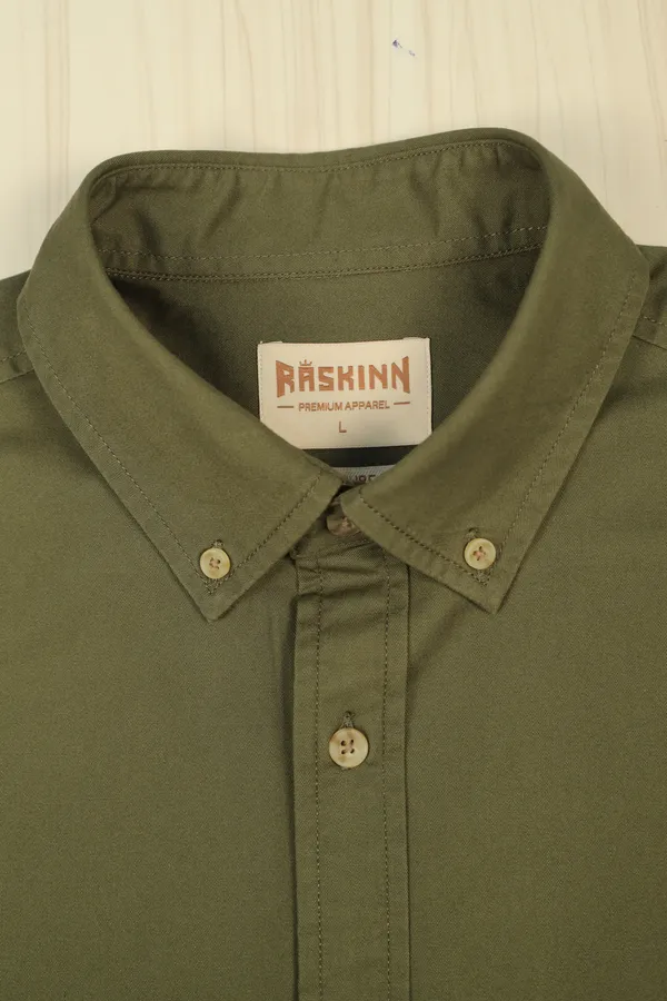 Olive_Cotton_Casual_Long_Sleeve_Shirt_For_Men