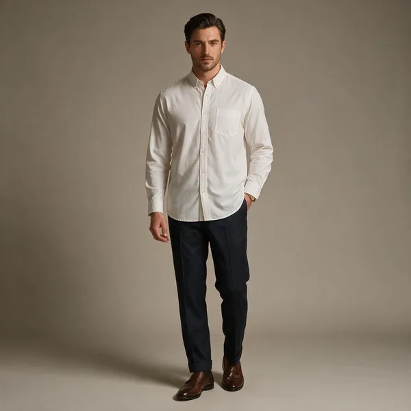 White_Cotton_Regular_Fit_Button-Down_Shirt_For_Men