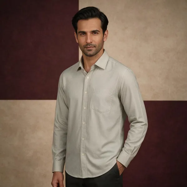 Light_Grey_Cotton_Signature_Fit_Striped_Shirt_For_Men