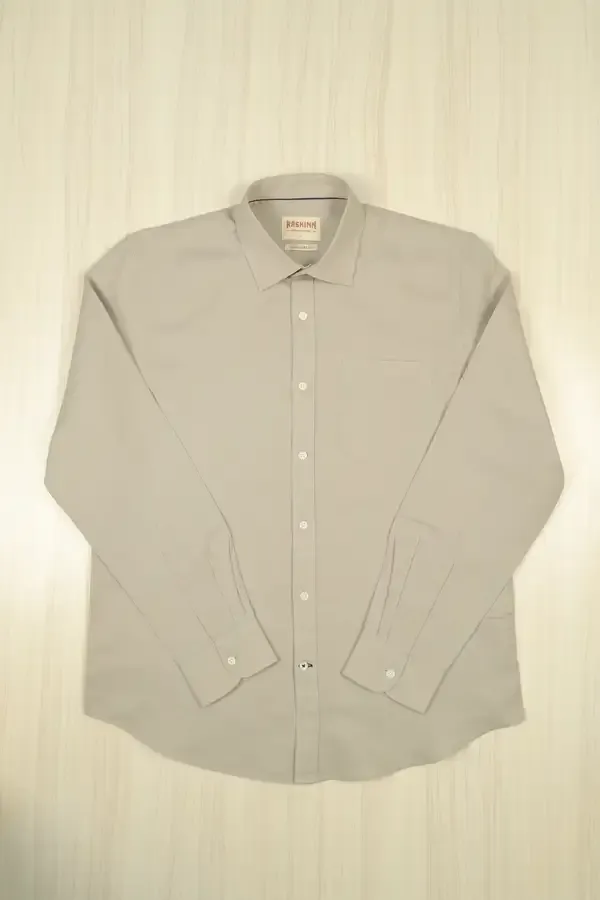 Beige_Cotton_Linen_Full_Sleeve_Button-Down_Shirt_And_Brown_Cotton_Regular_Fit_Checked_Zip_Shacket_For_Men_Pack_Of_2