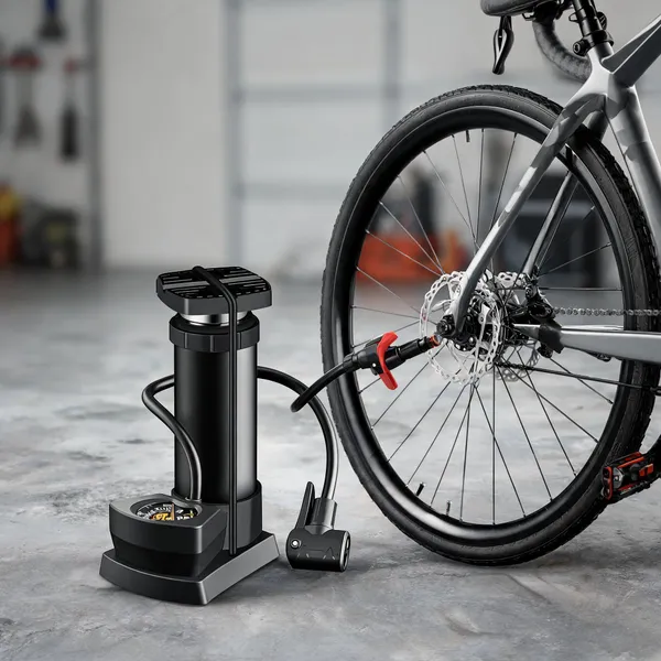 Quxis_Black_Dual_Valve_Floor_Air_Pump_With_Pressure_Gauge