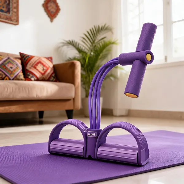 Quxis_4_Tubes_Purple_Pedal_Puller_Resistance_Exercise_Trainer