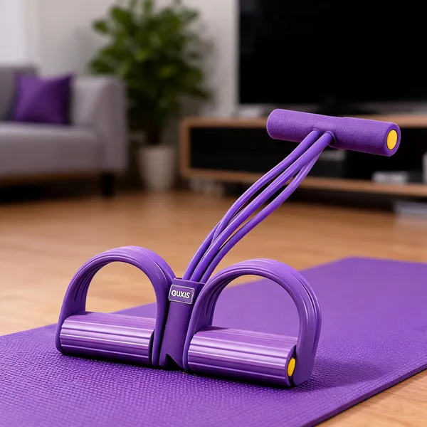 Quxis_4_Tubes_Purple_Pedal_Puller_Resistance_Exercise_Trainer