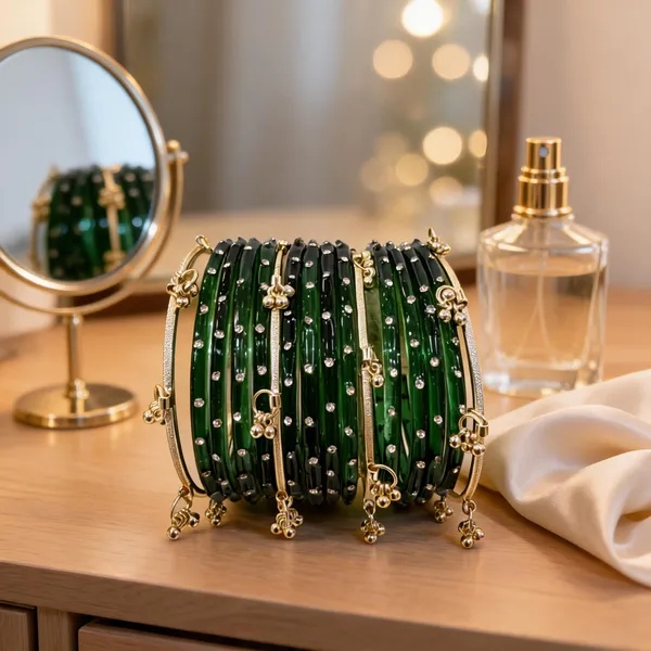 Green_Glass_Bangle_Set_For_Women_Set_Of_16