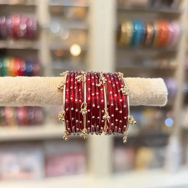 Red_Metal__And_Glass_Bangle_Set_For_Women_Set_Of_16