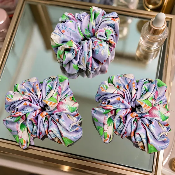 Lavender_Georgette_Scrunchies_For_Women