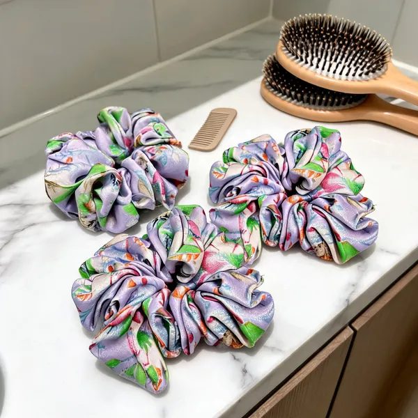 Lavender_Georgette_Scrunchies_For_Women