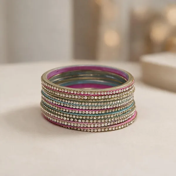 Multicolor_Metal__And_Stone_Bangles_Set_For_Women_Set_Of_12