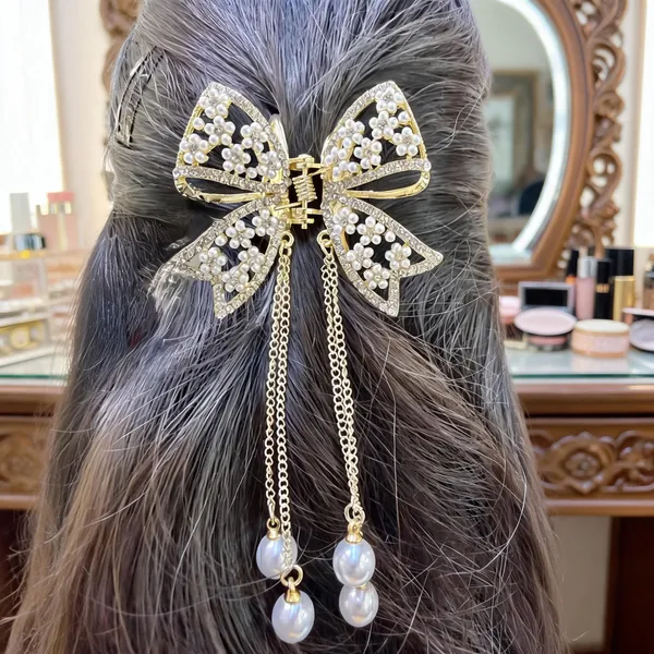 Gold_Pearl__And_Metal_Hair_Clip_For_Women