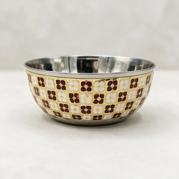 Multicolor_Stainless_Steel_Minakari_Shagun_bowl