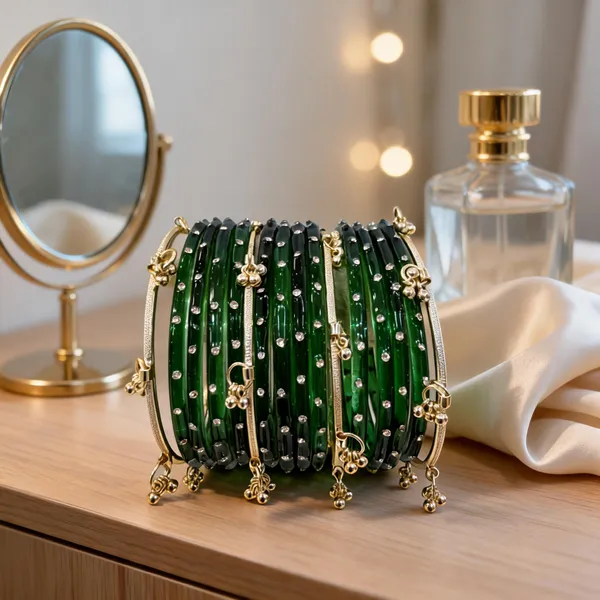 Green_Glass_Bangle_Set_For_Women_Set_Of_16