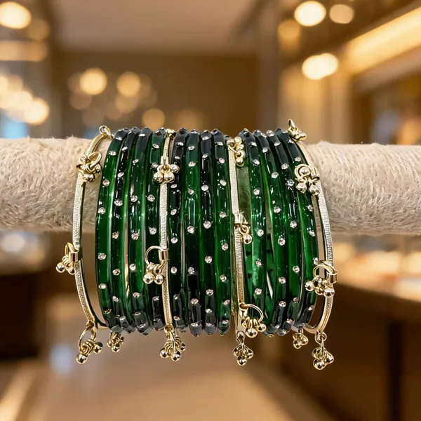 Green_Glass_Bangle_Set_For_Women_Set_Of_16