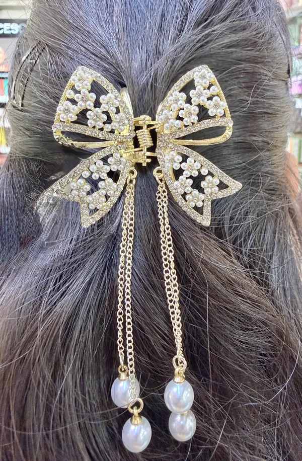 Gold_Pearl__And_Metal_Hair_Clip_For_Women