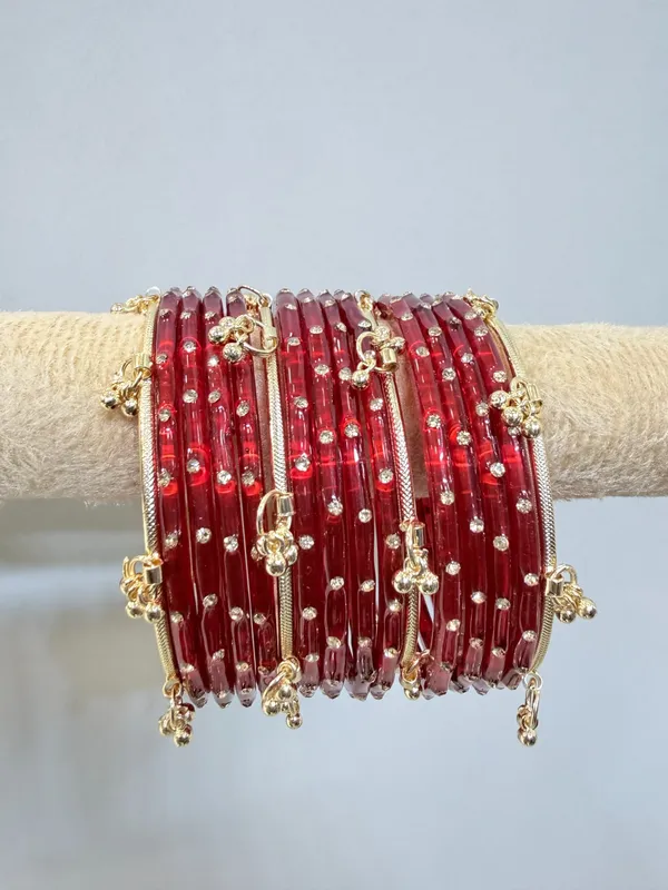 Red_Metal__And_Glass_Bangle_Set_For_Women_Set_Of_16