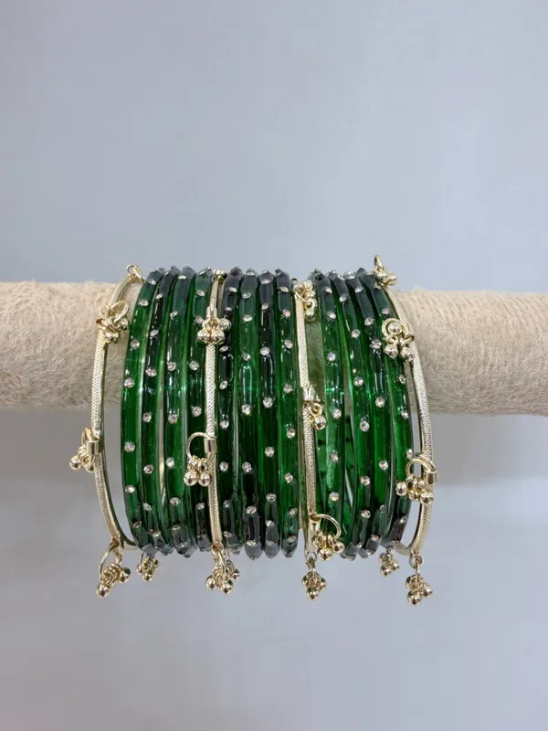 Green_Glass_Bangle_Set_For_Women_Set_Of_16