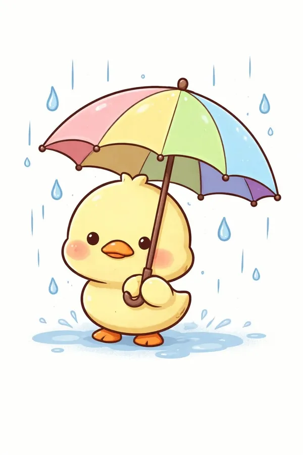 Happy_Duck_With_Rain_Canvas_Roll