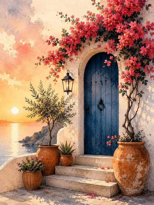 Sunset_With_Door_Canvas_Roll