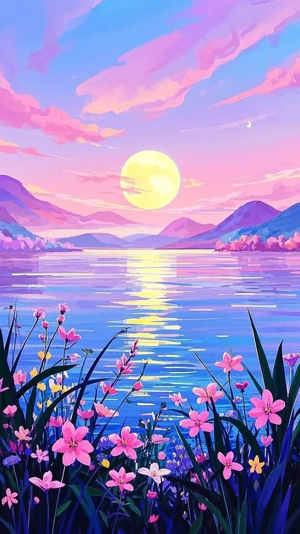 Moonlit_Blossom_Lake_Mdf_Board
