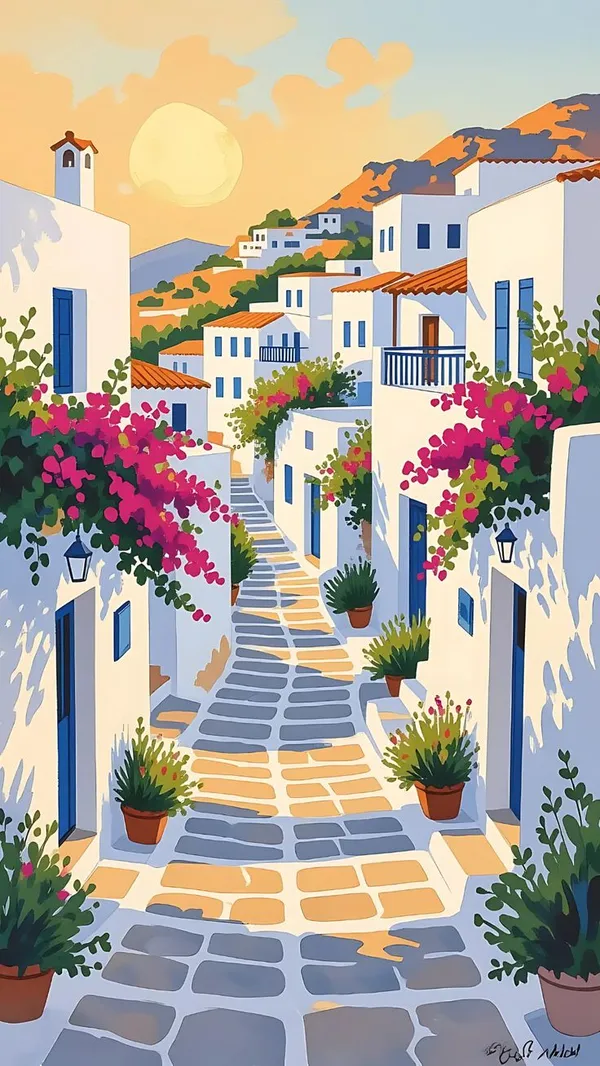 Sunlit_Santorini_Streets_Canvas_Roll
