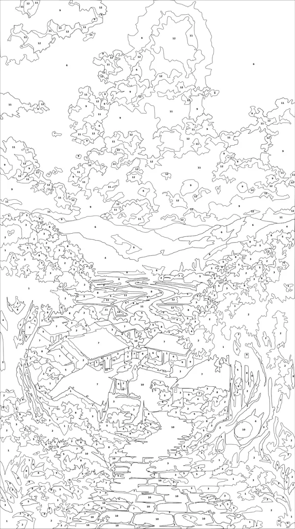 Heavenly_Village_Escape_Canvas_Roll_with_kit
