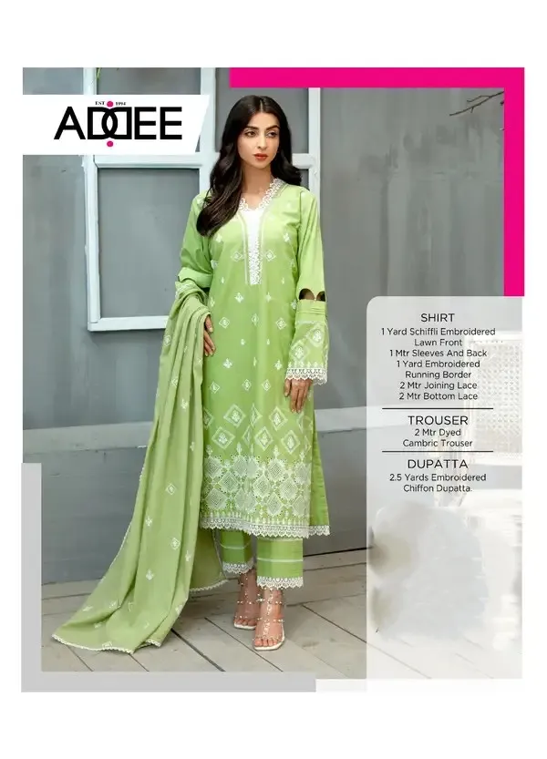 Addee_-03356_Apple_Green_Lawn_Embroidered_3-Piece_Suit_Set_For_Women