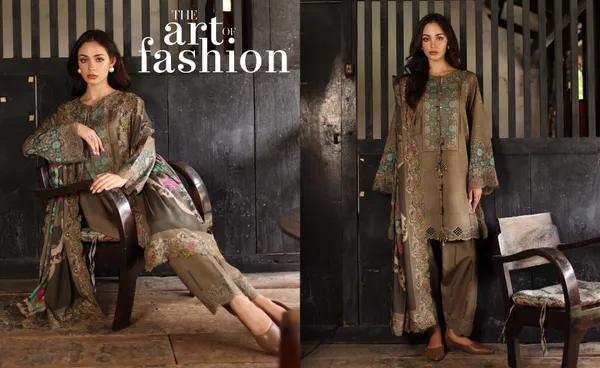 Brown_Embroidered_Straight_Suit_Set_For_Women