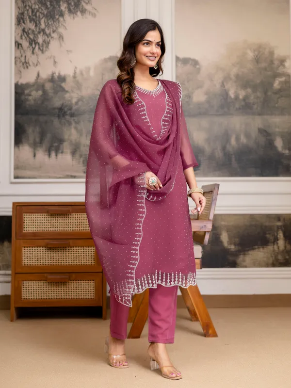 Pink_Chiffon_Siroski_Zarkan_work_Kurta_Pant_Set_with_Dupatta_for_Women