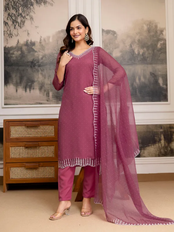 Pink_Chiffon_Siroski_Zarkan_work_Kurta_Pant_Set_with_Dupatta_for_Women