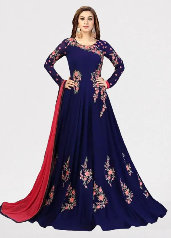 Blue_Georgette_Embroidery_Anarkali_Kurta_Pant_Set_With_Dupatta_For_Women