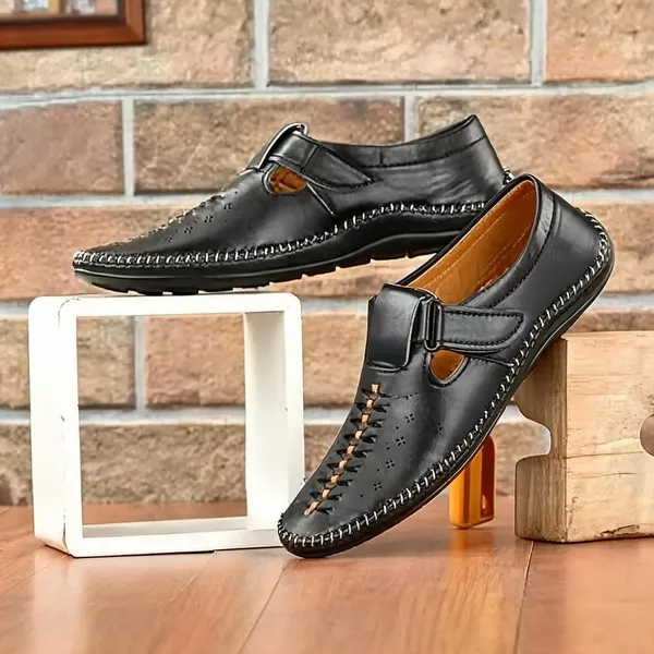 HATTOUN_Men_Flats_Black