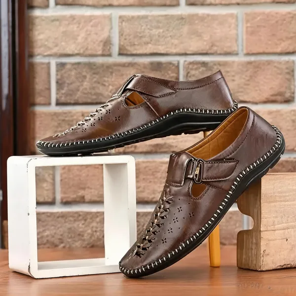 HATTOUN_Men_Flats_Brown