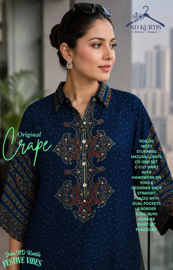 Navy_Crepe_Straight_Kurta_Palazzo_Co-Ord_Set_For_Women