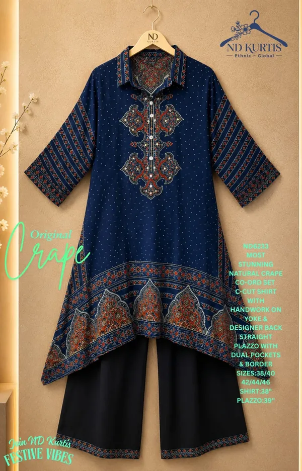 Navy_Crepe_Straight_Kurta_Palazzo_Co-Ord_Set_For_Women