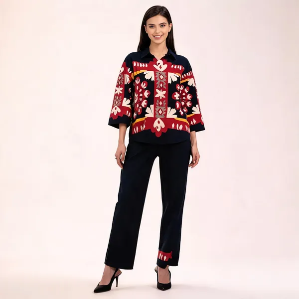 Black_Printed_Relaxed_Fit_Top_And_Pants_Set_For_Women