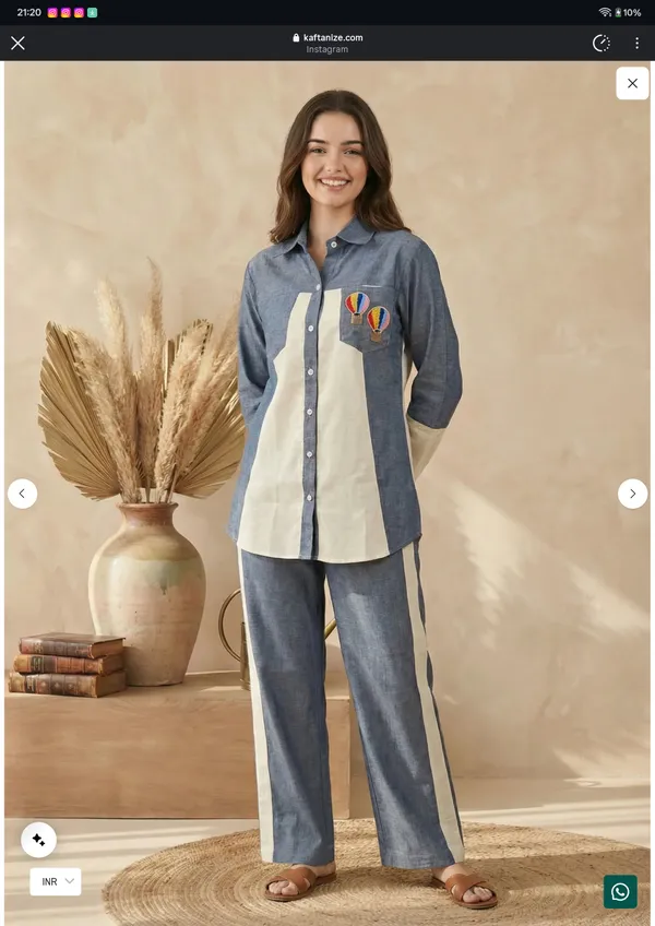 Grey_Casual_Shirt_And_Trouser_Set_for_Women