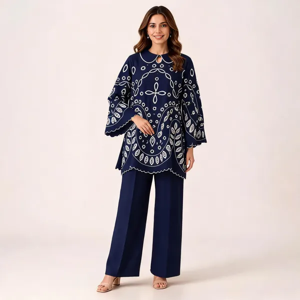 Navy_Printed_Flared_Kurta_Set_for_Women