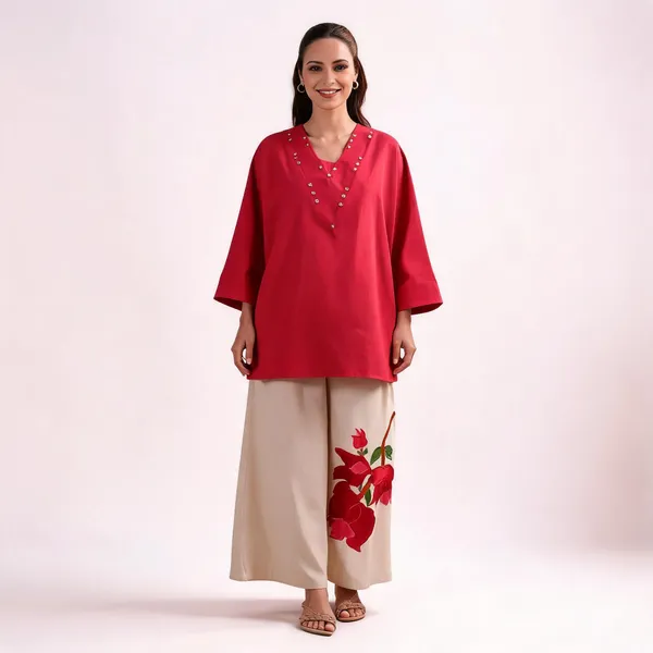 Red_Embellished_Kurta_Palazzo_Set_for_Women