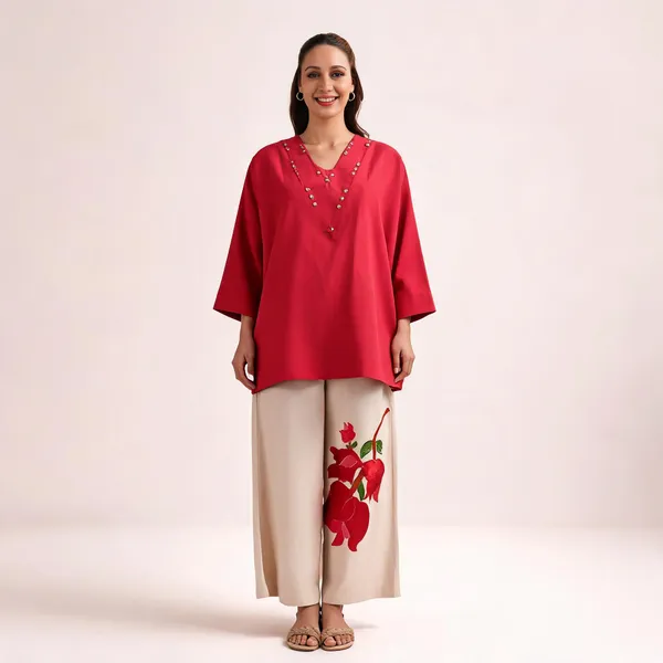 Red_Embellished_Kurta_Palazzo_Set_for_Women